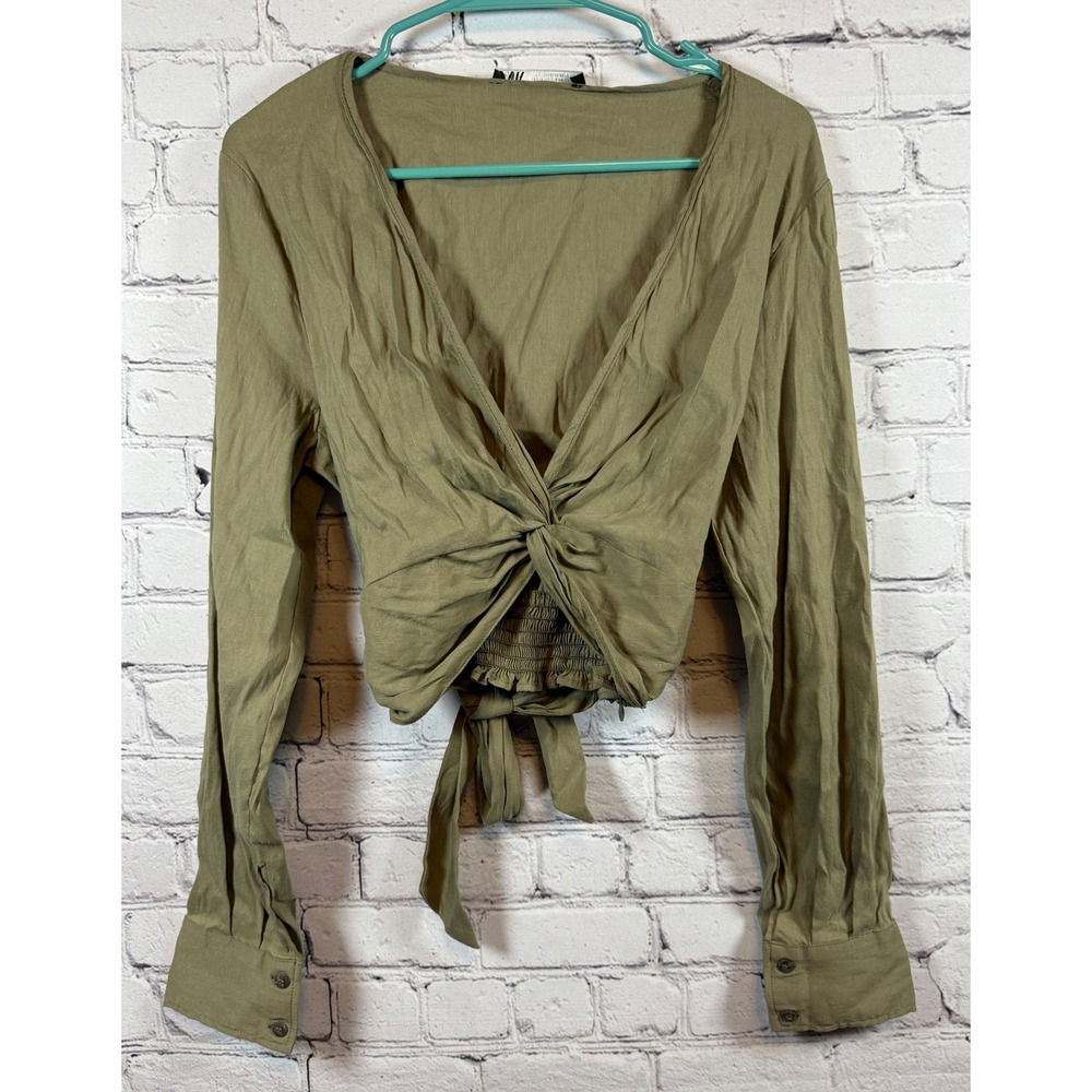 Zara Olive Green Crop Top